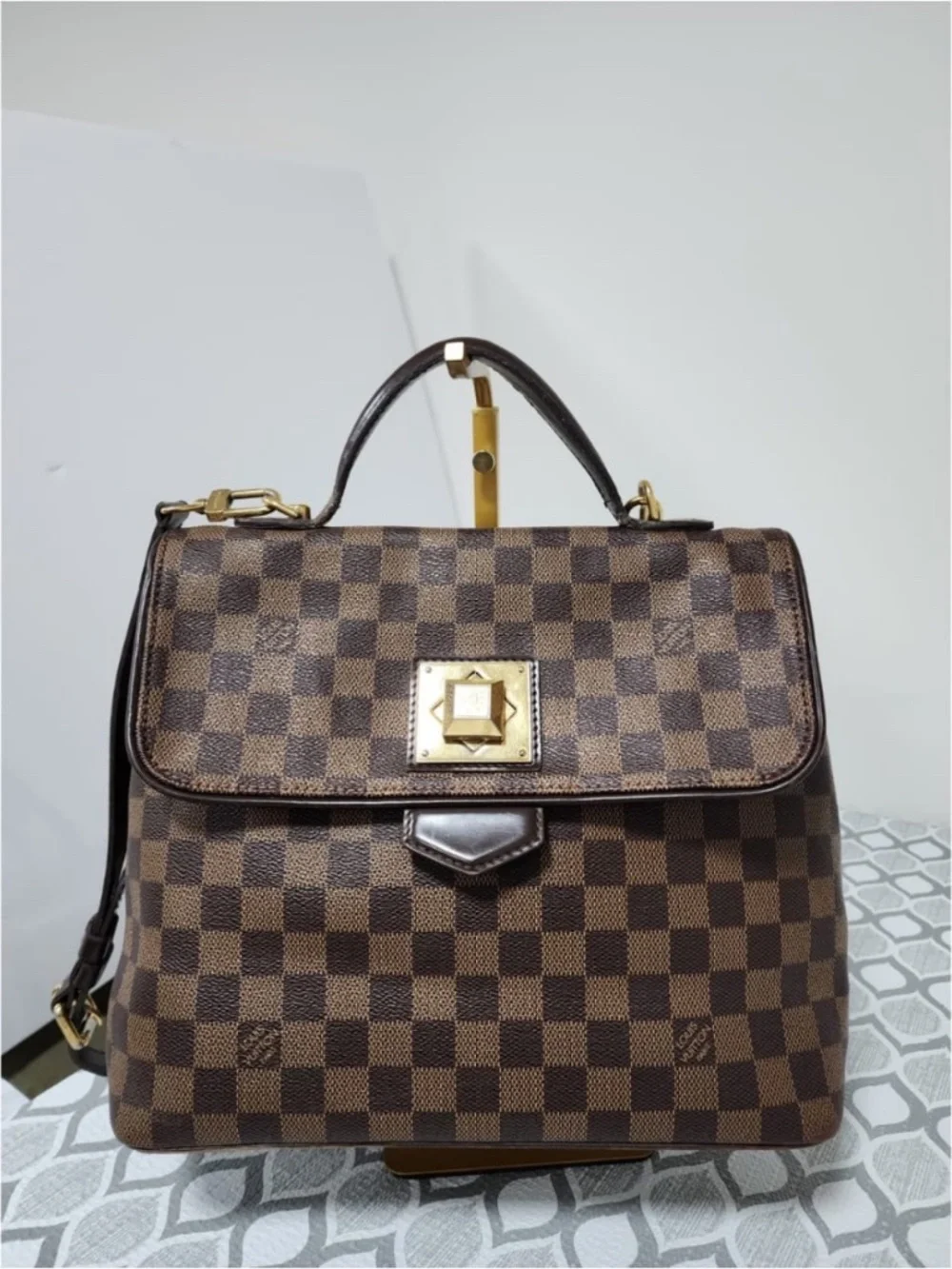 Authentic Louis Vuitton Damier Canvas Bergamo MM Bag